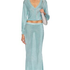BNWT Ser.Oya Metallic Aqua Two-Piece Set